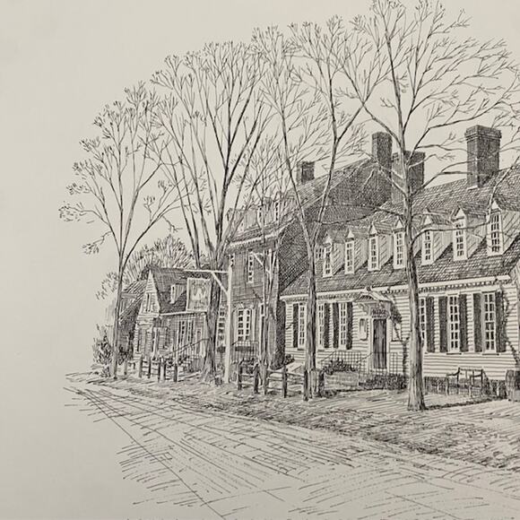 Vintage Clark M. Goff Raleigh Tavern Williamsburg, Virginia '73 Matted Print - Picture 8 of 12